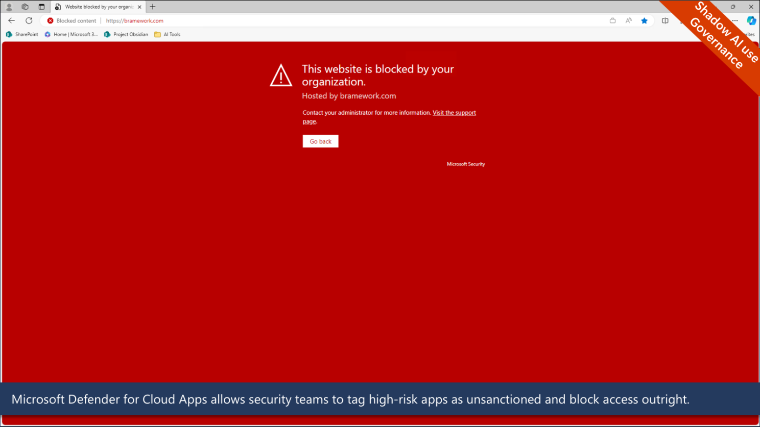 Notification a user sees when trying to access a blocked app